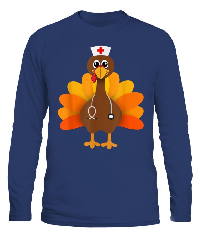 Thanksgiving Scrub Tops Women Turkey Nurse Holiday Nursing TShirt Ellie Shirt