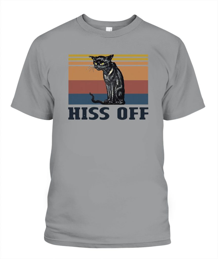 Black Cat Hiss Off Vintage T-Shirt - Ellie Shirt