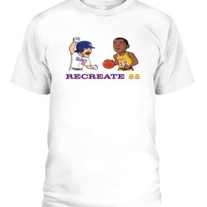 RECREATE 88 SHIRT Los Angeles Dodgers Los Angeles Lakers 1988 Champions Kirk Gibson Magic Johnson LeBron James