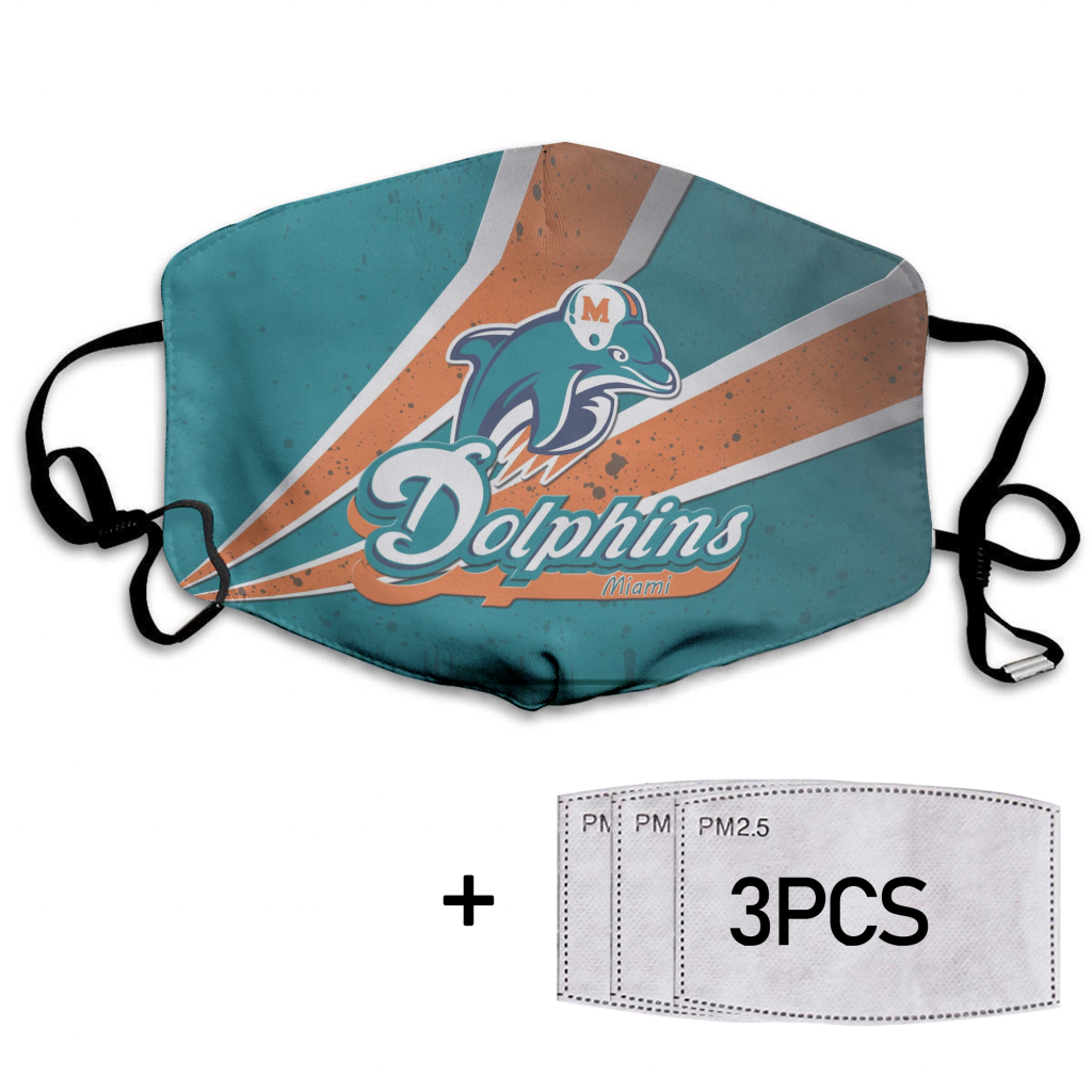 Miami Dolphins Face Mask Filter PM2.5