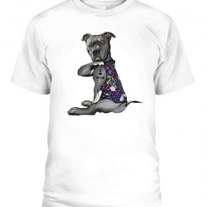 Pitbull tattoo I love mom flower Shirts