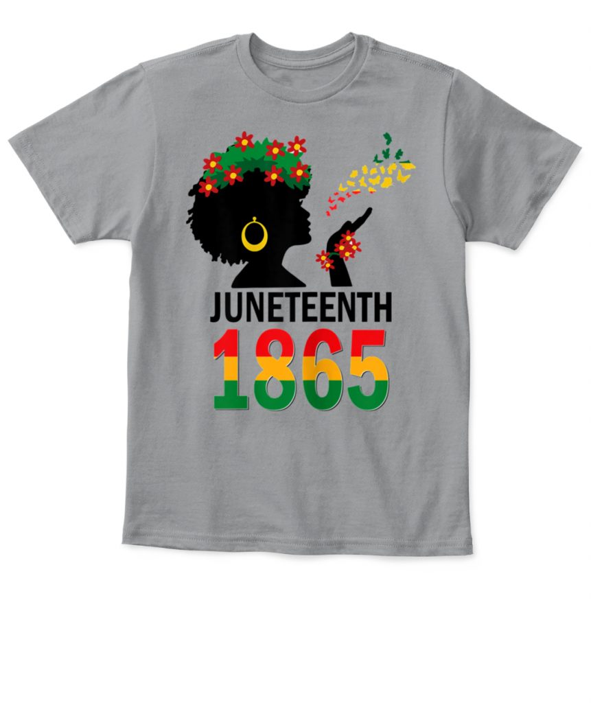 JUNETEENTH WOMEN GIRLS KIDS FLAG 1865 T-SHIRT - Ellie Shirt