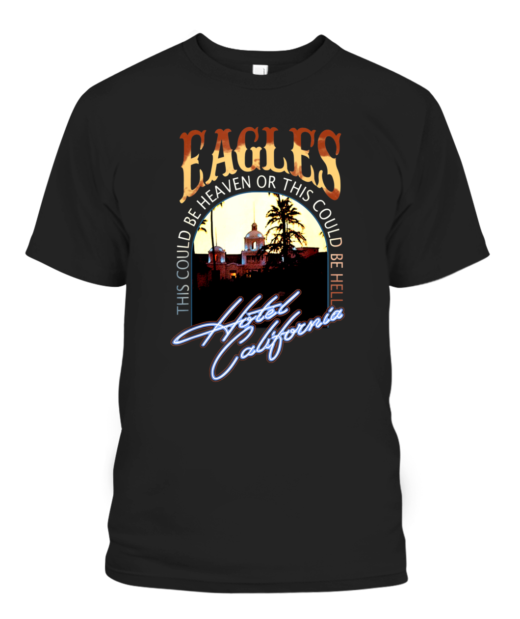 EAGLES Hotels Art Californias Band Music Legend T-Shirt - Ellie Shirt