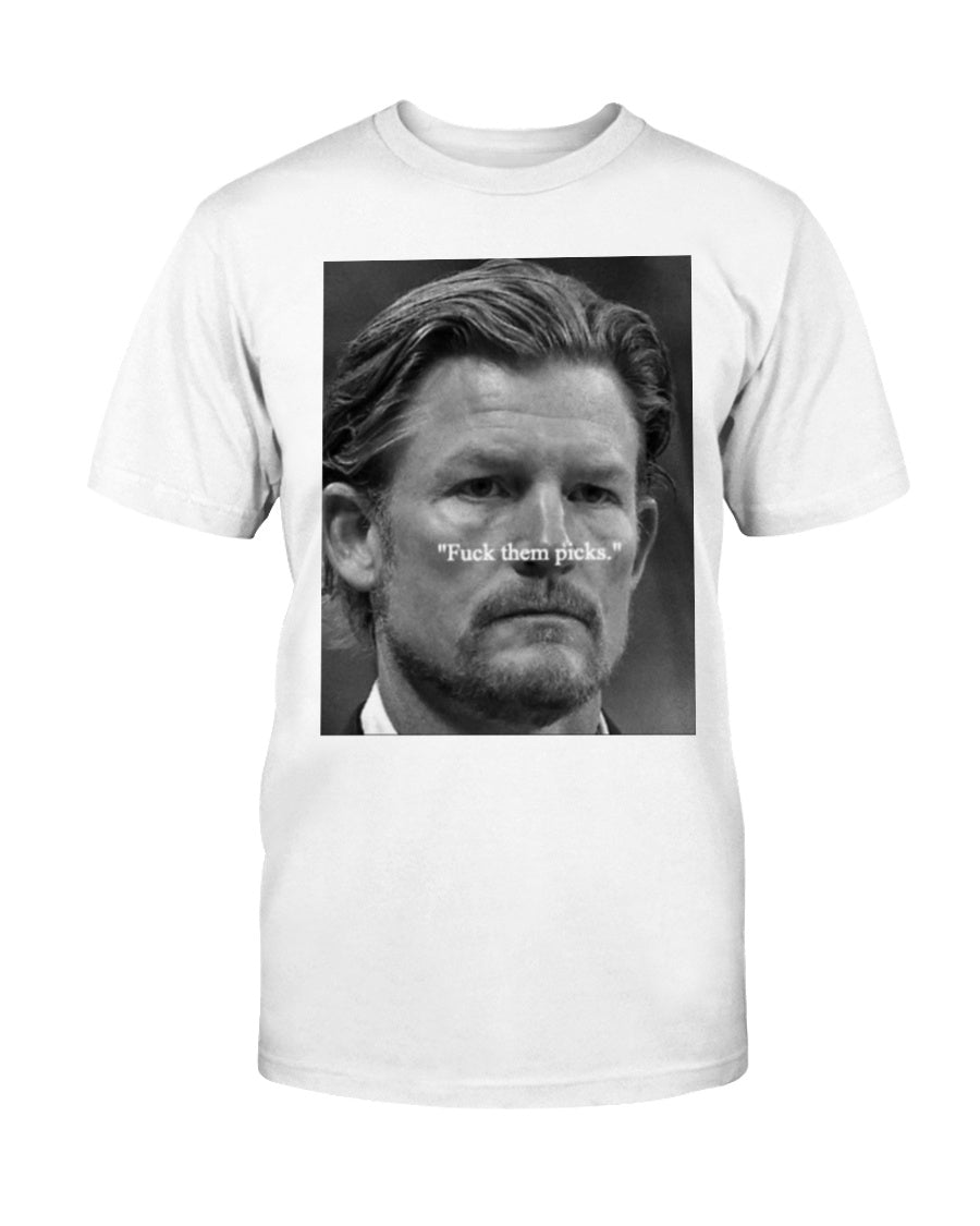 Rams GM Les Snead wears F--- them picks shirt to Super Bowl