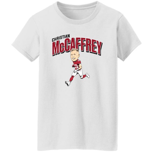 Christian Mccaffrey Graphic Toon 49ers Football White Tee 